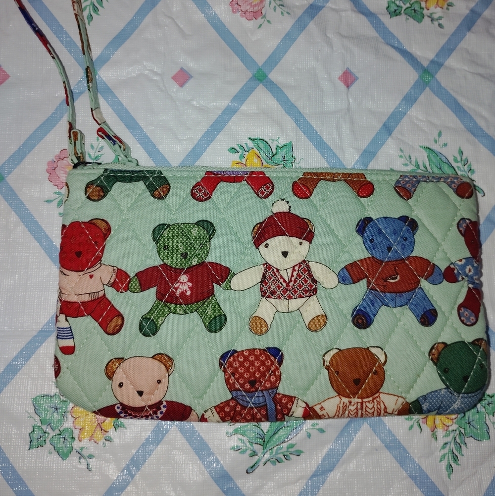 Vera Bradley Multicolor Teddy Bear Toasty Teddies 🧸 Wristlet NWT